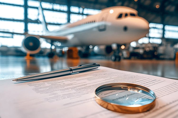 Airplane in Hanger with Quote on Table